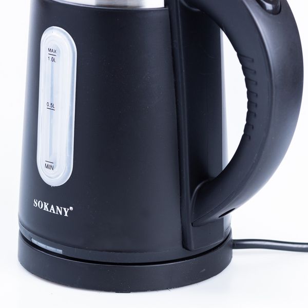 Электрочайник на 1 л Sokany Water Kettle с автоматическим отключением 1200 Вт чайник нержавейка 2082917727 фото