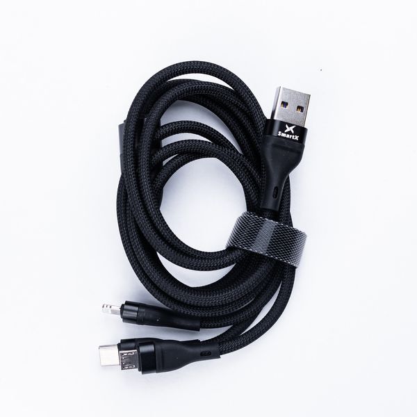 Кабель для зарядки телефона 3в1 USB-A - Micro USB / Type-C / Lightning 2140008481 фото