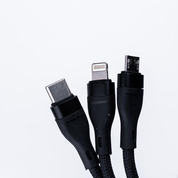 Кабель для зарядки телефона 3в1 USB-A - Micro USB / Type-C / Lightning 2140008481 фото