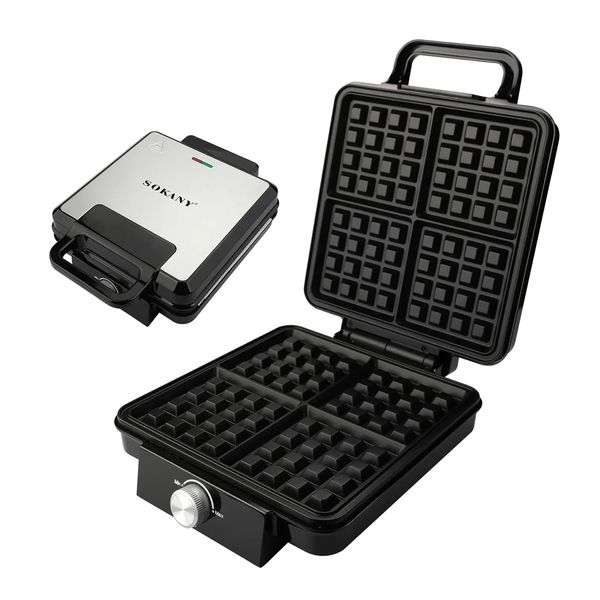 Вафельница электрическая Sokany Waffle Maker 1500 Вт двусторонний нагрев антипригарное покрытие электровафельн 2082983731 фото