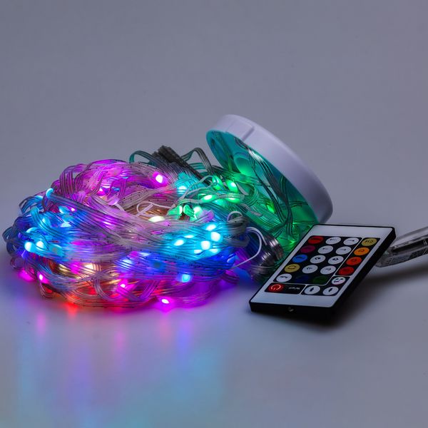 Розумна гірлянда роса 200 LED лампочок світлодіодна управління телефоном і пульт USB білий провід 2 м 10 ліній 1985978253 фото