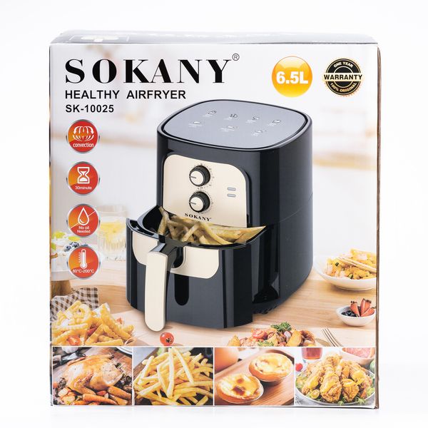 Аерофритюрниця електрична аерогриль SOKANY SK-10025 Healthy AirFryer 1400Вт 6.5l мультипіч 2114460272 фото