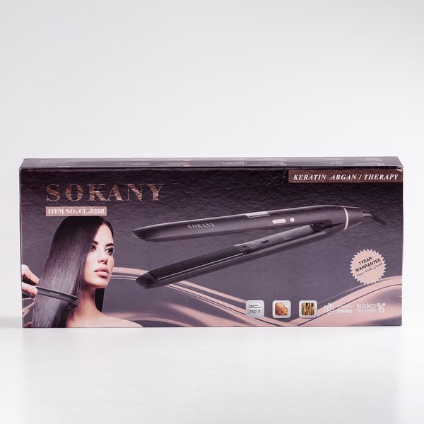 Утюжок для волос керамический до 230 градусов, стайлер для выравнивания волос с дисплеем Sokany CL-8288 2018886350 фото