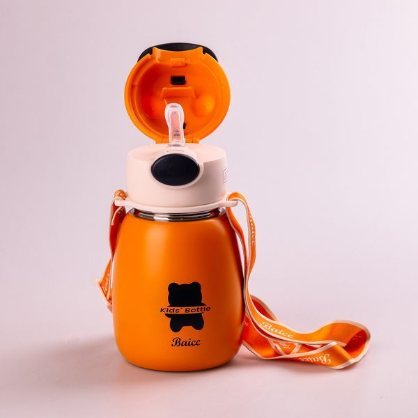 Термос дитячий з поїльником Baicc Kids Bottle 500ml термос із трубочкою для дітей Жовтогарячий 2030736961 фото