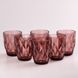 Склянка для напоїв фігурна гранована з товстого скла набір 6 шт Рожевий 2025938272 фото 3