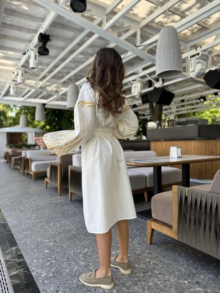 Сукня плаття вишиванка з вишитими колосками Біла S A-006000 фото