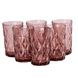 Склянка для напоїв висока гранована з товстого скла набір 6 шт Рожевий 2025939416 фото 3