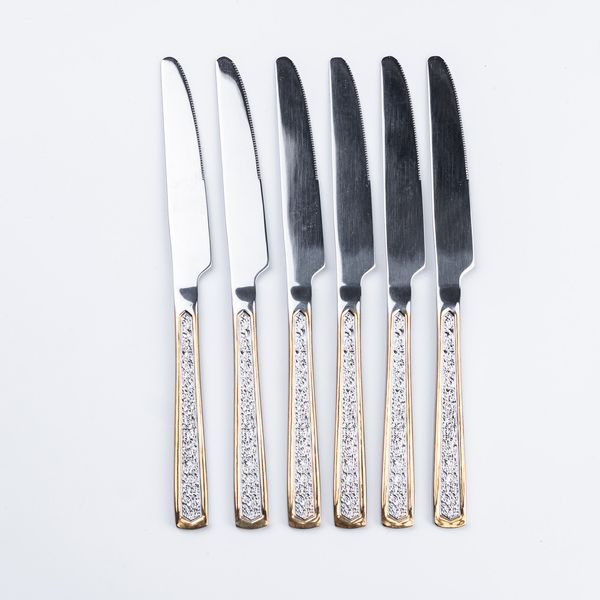 Набір столових ножів 6 шт нержавіюча сталь гальванічне покриття 2041688958 фото