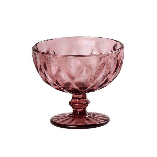 Креманка для мороженого фигурная граненая из толстого стекла набор 6 шт Розовый 2025943717 фото