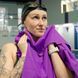 Спортивний рушник з мікрофібри темно-бузковий Love You 70х140 2922116 фото 1