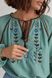 Сучасна блуза вишиванка з вишивкою гладдю хрестиком з довгими рукавами S Бірюза A-005322 фото