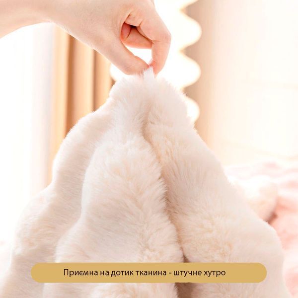 Накидка для м'яких меблів 90х160 см сіра хутряна Love You 2181 фото