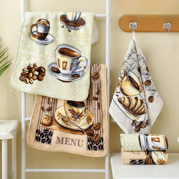 Набір кухонних рушників 3 шт 40x60 см Кава 1 HomeBrand 2818 фото