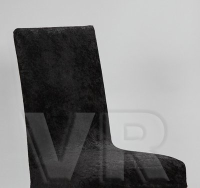 Чохол натяжний на стілець велюр чорний Туреччина 12545 фото