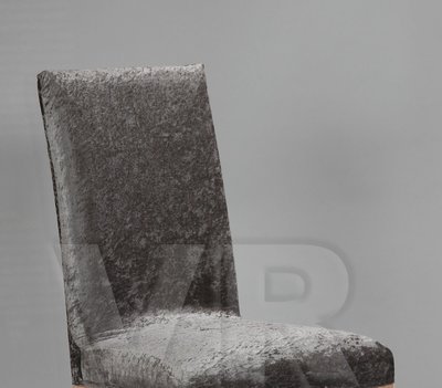 Чохол натяжний на стілець велюр сірий Туреччина 12543 фото
