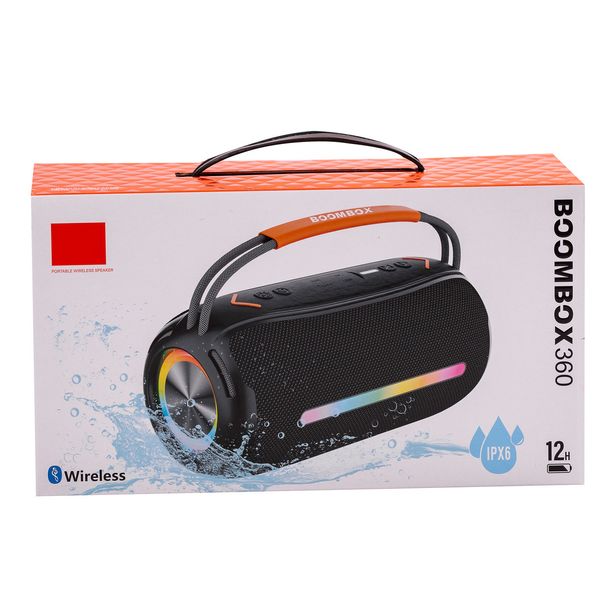 Портативна колонка Bluetooth бездротова з підсвічуванням акумулятор USB 2400 mah AUX BOOMBOX 360 1891730465 фото