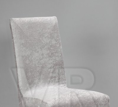 Чохол натяжний на стілець велюр світло сірий Туреччина 12541 фото