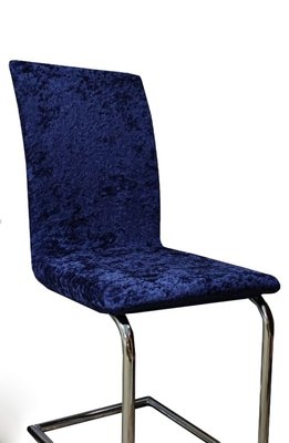 Чохол натяжний на стілець велюр темно синій Туреччина 12539 фото