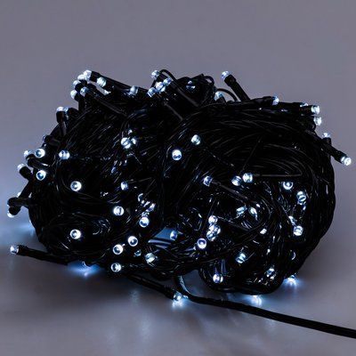 Гірлянда нитка 14м на 161 LED лампочок світлодіодна чорний провід 8 режимів роботи Білий 1960063054 фото