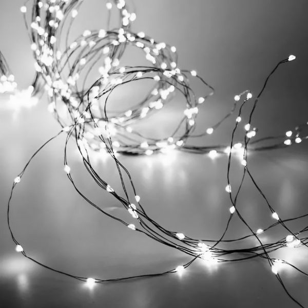 Гірлянда кінський хвіст Роса 10 ниток на 200 LED лампочок світлодіодна мідний провід 2 м по 20 діодів Білий 1958754025 фото
