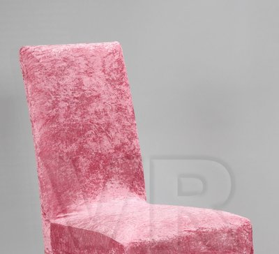 Чохол натяжний на стілець велюр рожевий Туреччина 12534 фото