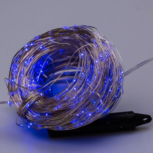 Гірлянда кінський хвіст Роса 20 ниток на 600 LED світлодіодна лампочок мідний провід 3 м 8 режимів Синій 1958829199 фото