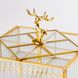 Шкатулка для украшений Золотой олень прямоугольная стекло с металлическим каркасом 18х18,5 см 2042721435 фото 5