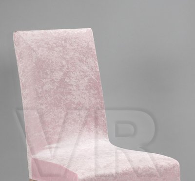 Чохол натяжний на стілець велюр світло рожевий Туреччина 12531 фото
