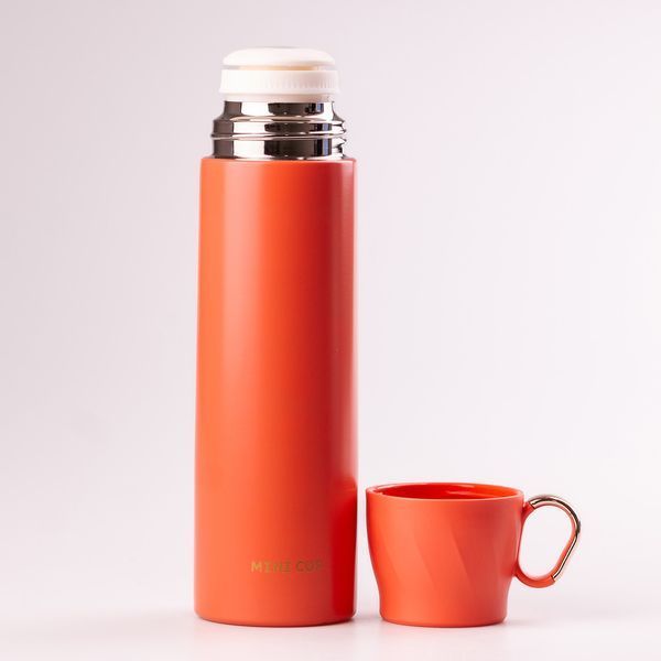 Термос с чашкой и клапаном Mini Cup 500 мл с металлической колбой Красный 2031875287 фото