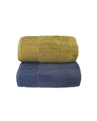 Рушник Phillipus круги олива HomeBrand 70x140 см 1302 фото