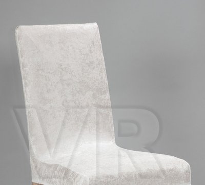 Чохол натяжний на стілець велюр білий Туреччина 12529 фото