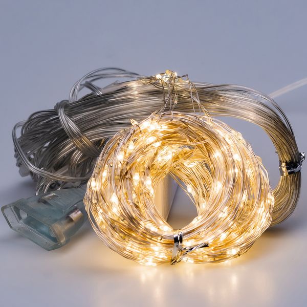 Гірлянда кінський хвіст Роса 20 ниток на 600 LED світлодіодна лампочок мідний провід 3 м 8 режимів Жовтий 1958829205 фото