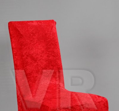 Чохол натяжний на стілець велюр червоний Туреччина 12527 фото