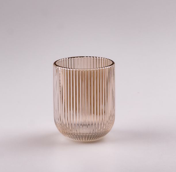 Склянка для напоїв фігурна прозора ребриста з товстого скла набір 6 шт Tea Color 2026402939 фото