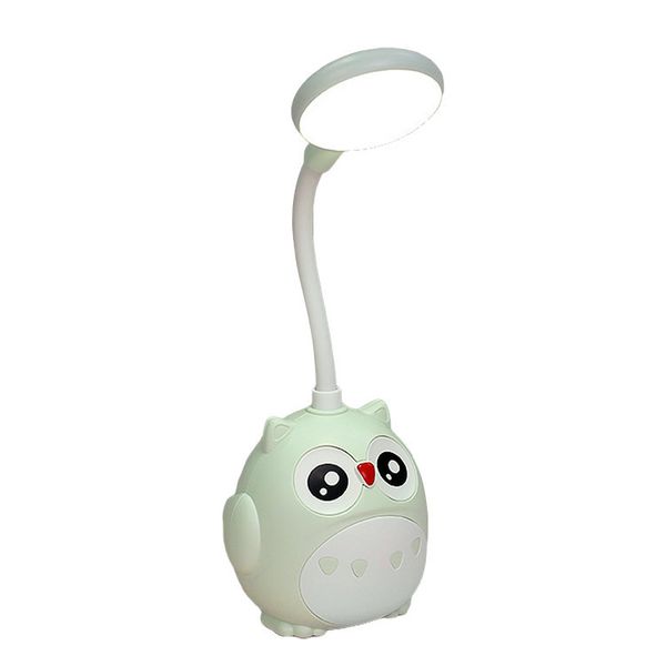 Лампа настільна дитяча акумуляторна з USB 4.2 Вт сенсорний настільний світильник Сова CS-289 Зелений 1892236492 фото