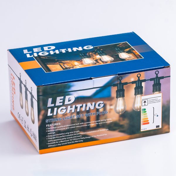 Гірлянда вулична в стилі ретро світлодіодна F27 на 10 LED ламп довжиною 5 метрів 1961167301 фото