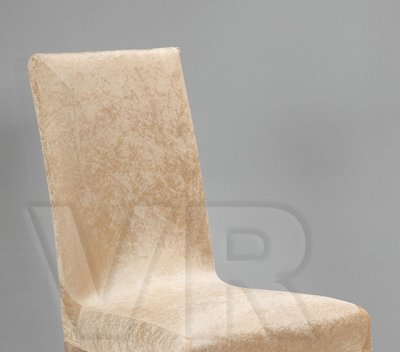 Чохол натяжний на стілець велюр крем Туреччина 12523 фото