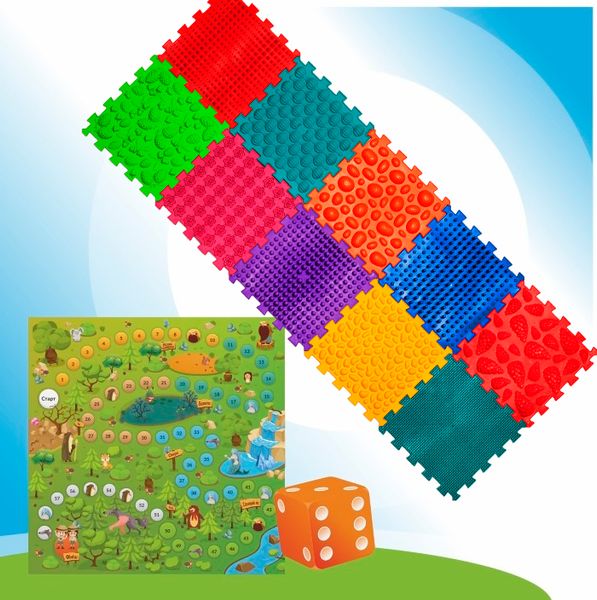 Масажний килимок длоя дітей з настільною грою "Лісові пригоди" 10 елементів 09639 фото