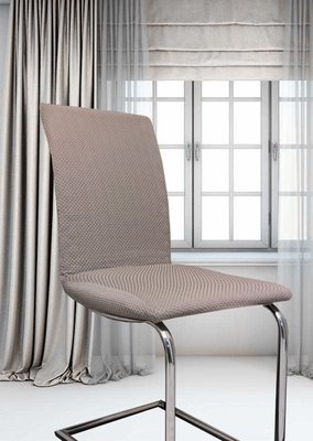 Чехол универсальный натяжной фактурный на стул Турция - Лиловий 14000 фото