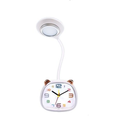 Лампа настільна акумуляторна дитяча з годинником та USB настільний світильник з будильником 1.3 Вт CD-917 1892088717 фото