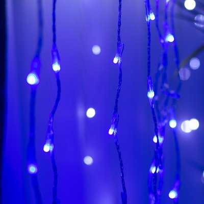 Гирлянда Водопад 3х2 м 210 LED (480 L) лампочек светодиодная прозрачный провод 10 нитей 8 режимов Синий 1961070651 фото