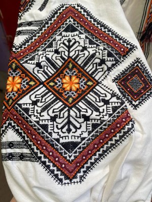 Плаття вишиванка с поясом в украинских узорах S A-006008 фото