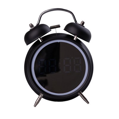 Часы настольные цифровые электронные led с будильником на батарейке АА Черный 2045970916 фото