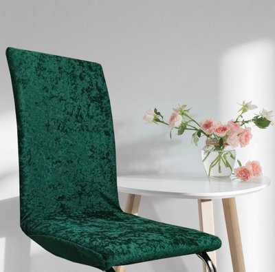 Чохол натяжний на стілець велюр зелений Туреччина 13885 фото
