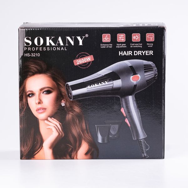 Фен для волос профессиональный с концентратором 2600 Вт с холодным и горячим воздухом Sokany SK-3210 2017920820 фото
