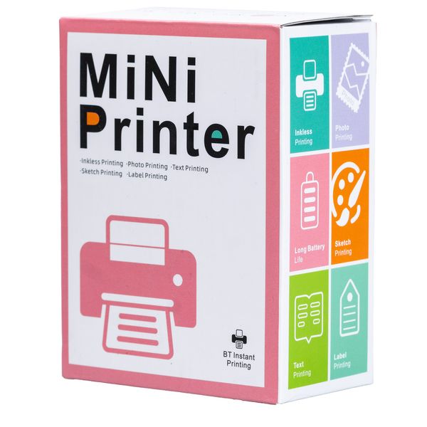 Детский мини-принтер портативный беспроводной с термопечатью Розовый 2140008462 фото