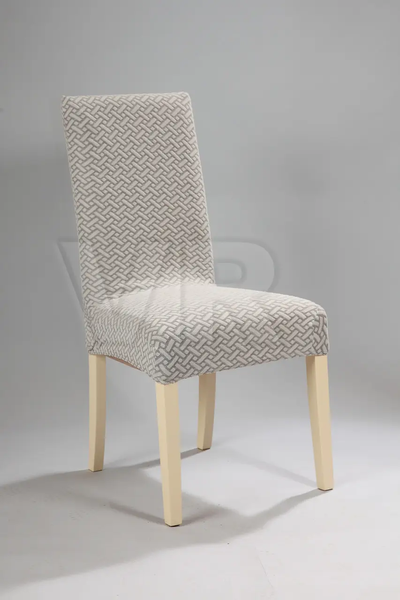 Чохол натяжний на стілець цеглинки білий Туреччина 7641 фото