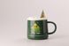 Чашка керамическая 400 мл Merry Christmas с крышкой и ложкой Зеленый 2027718733 фото 1