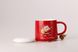 Керамічна чашка 400 мл Merry Christmas з кришкою і ложкою Червоний 2027718734 фото 2