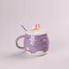 Чашка керамическая 400 мл Rainbow с крышкой и ложкой Сиреневый 2027724350 фото 1